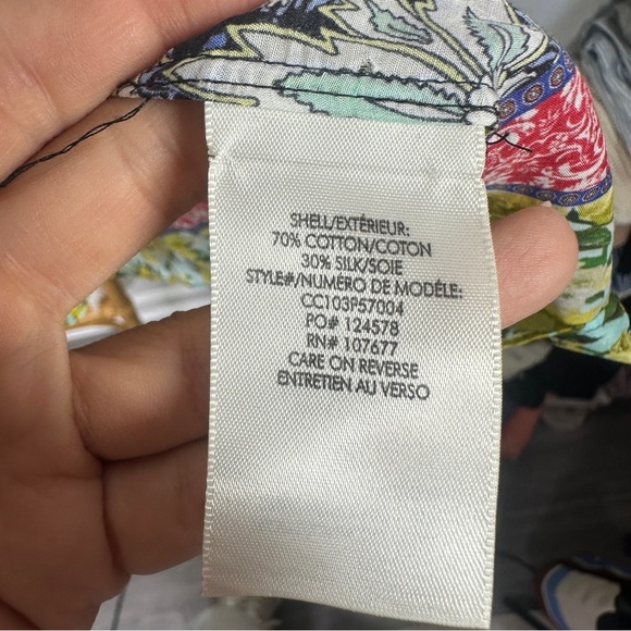 Alice + Olivia Marlyn Tie Neck Button Down Blouse sz XL - Picture 6 of 10